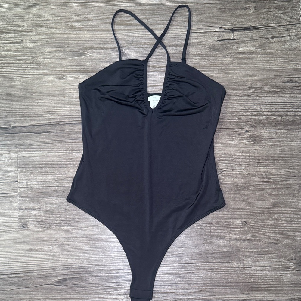 H&M Black Bodysuit with Strappy Design